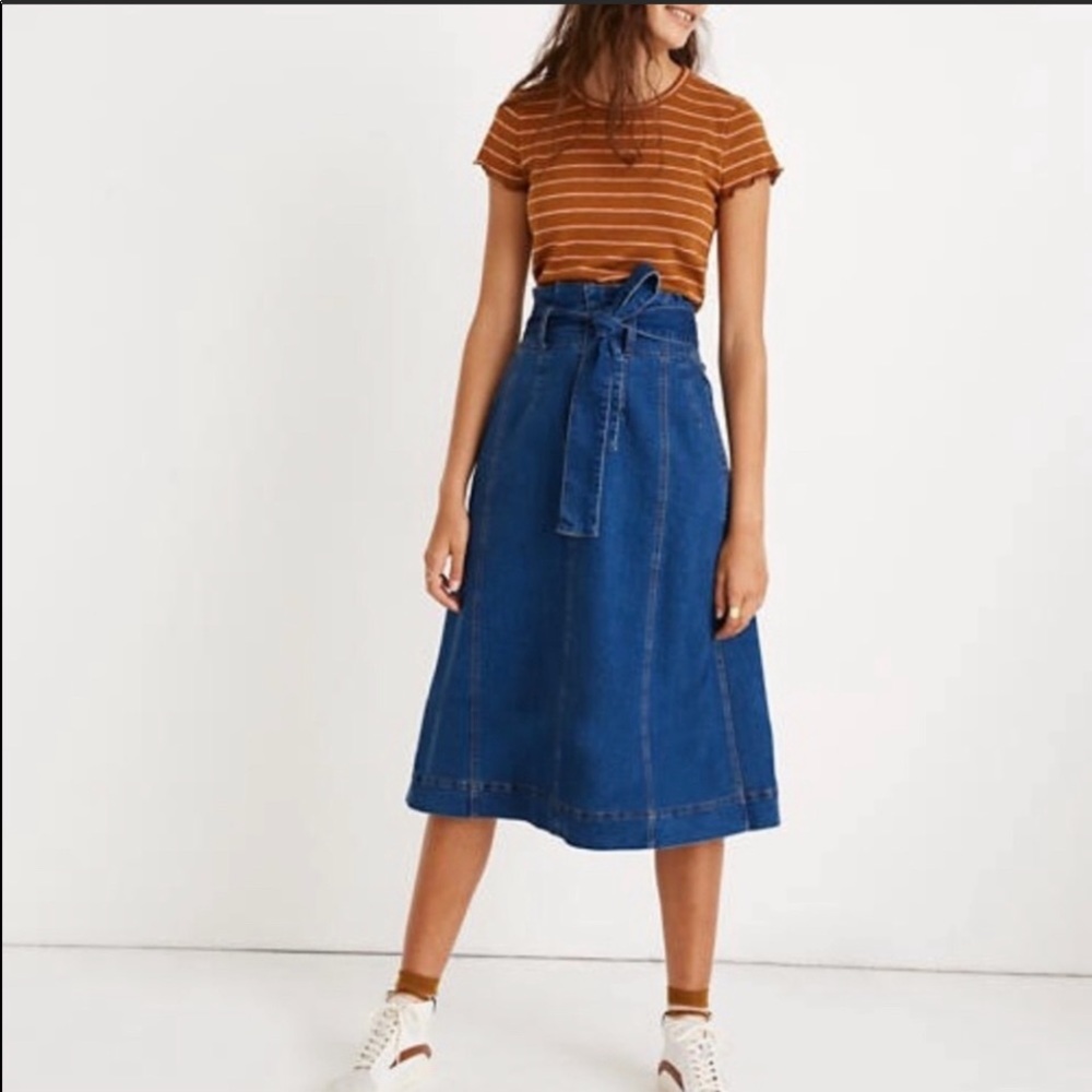 Madewell Paperbag Denim Skirt